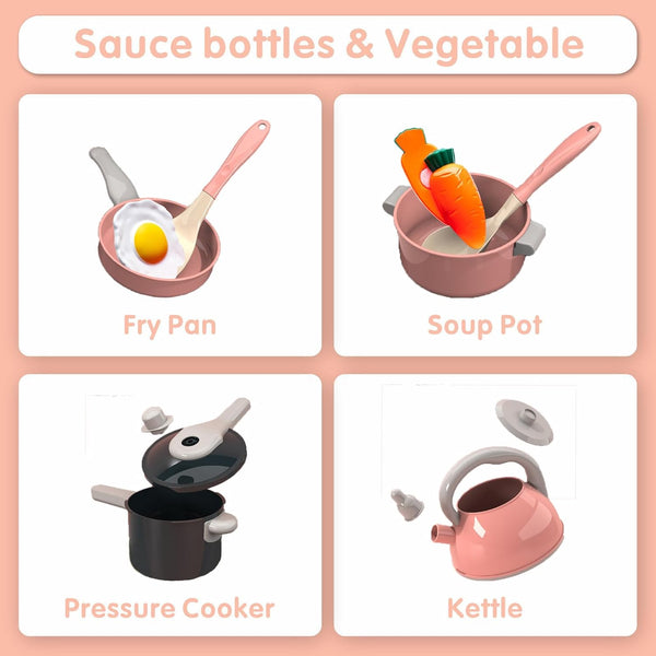 Kids Play Kitchen Cooking Set