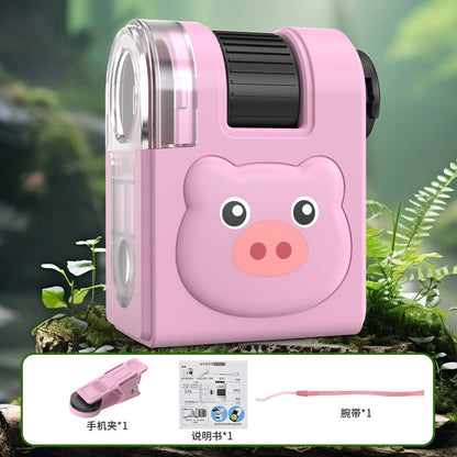 Internet Celebratory Portable Microscope Children Mini Science Experiment Primary and Secondary School Students Science Toy suit Outdoor Exploration