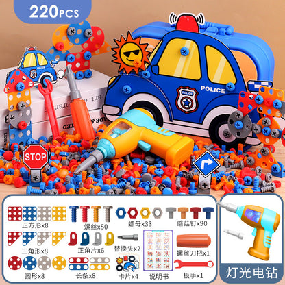 Electric screwing screw tool box children's toy puzzle detachable disassembly assembly screwdriver electric drill set
