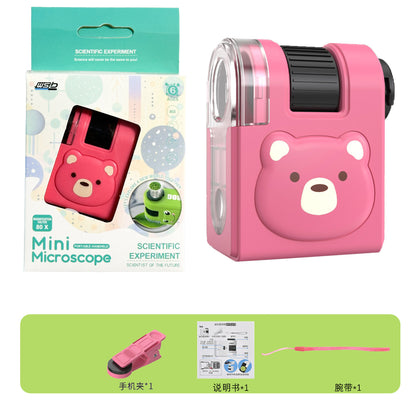 Internet Celebratory Portable Microscope Children Mini Science Experiment Primary and Secondary School Students Science Toy suit Outdoor Exploration