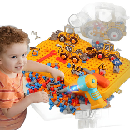 Electric screwing screw tool box children's toy puzzle detachable disassembly assembly screwdriver electric drill set