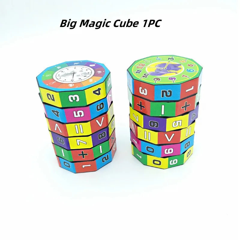 Montessori Magic Cylinder Mathematics Numbers Cube Arithmetic Toy Kids Math Counting Game Puzzle for Children Education Learning