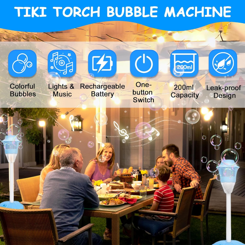 2026 Viral Bubble Machine for Kids – Giant Automatic Bubble Blaster with Lights & Music