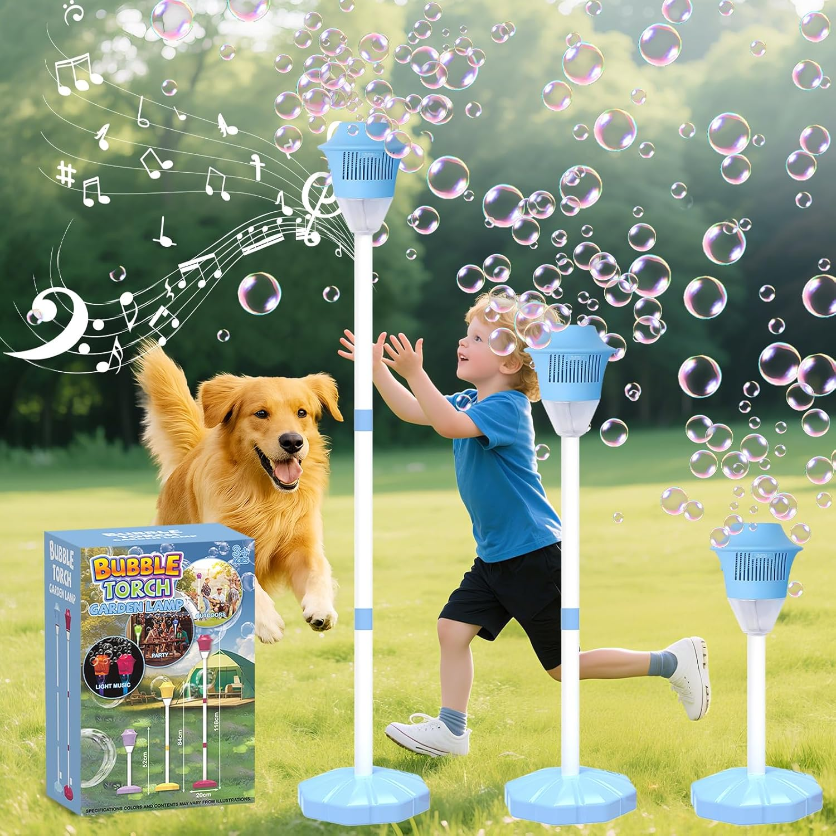 2026 Viral Bubble Machine for Kids – Giant Automatic Bubble Blaster with Lights & Music
